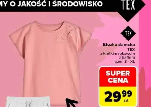 Bluzka damska TEX z krótkim rękawem z haftem