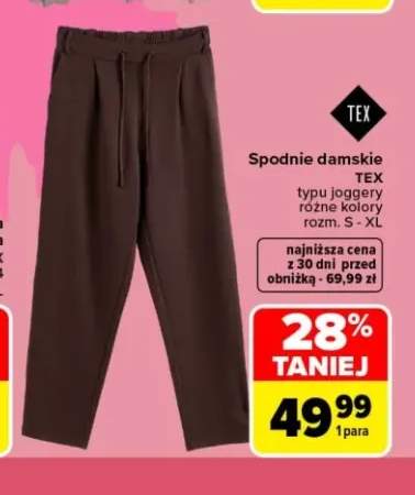 Spodnie damskie TEX typu joggery
