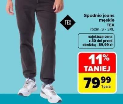 Spodnie jeans męskie TEX