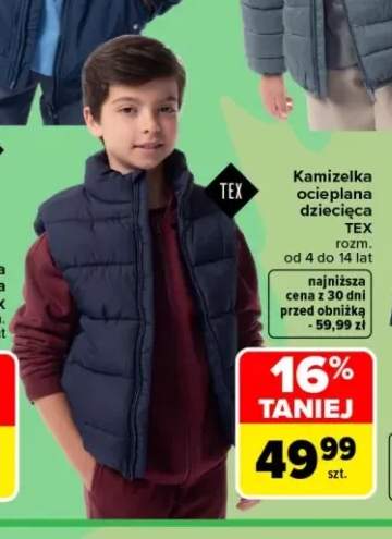 Kamizelka ocieplana dziecięca TEX