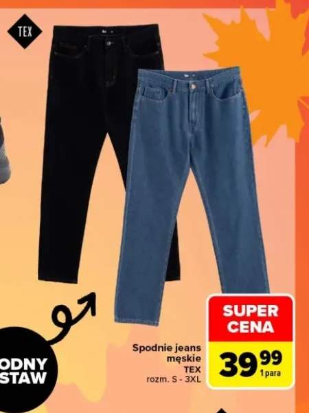 Spodnie jeans męskie TEX