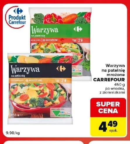 Warzywa na patelnię mrożone po włosku Carrefour +1 wariant