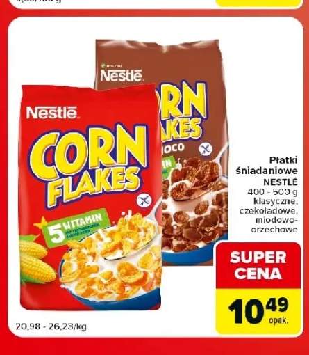 Płatki śniadaniowe Nestlé Corn Flakes klasyczne +3 warianty