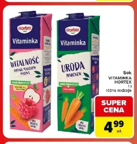 Sok Hortex Vitaminka Witalność Jabłko Marchew Malina +1 wariant