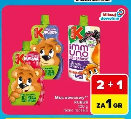 Mus owocowy Kubuś jabłko banan malina +2 warianty