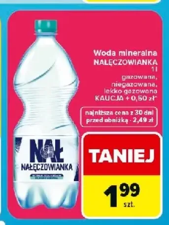 Woda mineralna gazowana Nałęczowianka lekko +2 warianty