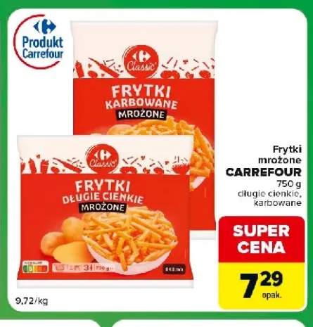 Frytki mrożone karbowane Carrefour +1 wariant