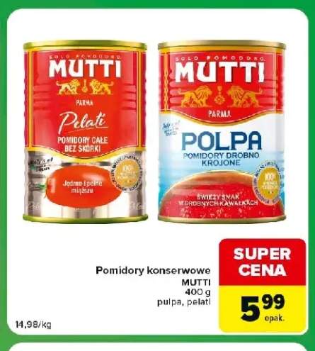 Pomidory konserwowe pelati Mutti +1 wariant