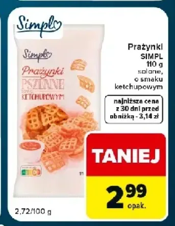 Prażynki o smaku ketchupowym Simpl +1 wariant