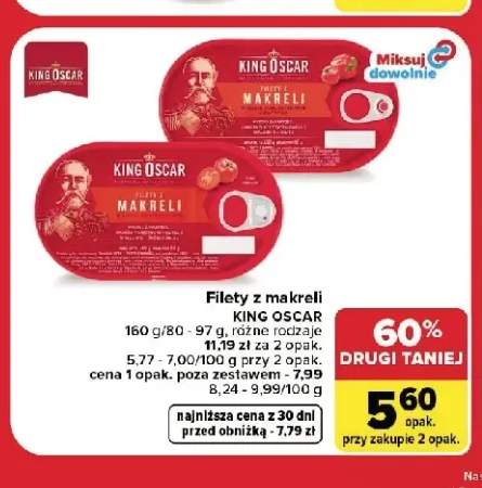 Filety z makreli w sosie pomidorowym King Oscar +1 wariant