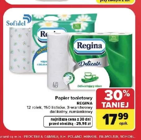 Papier toaletowy 3-warstwowy delikatny Regina 12-pak +1 wariant