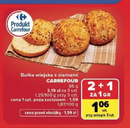 Bułka wiejska z ziarnami Carrefour