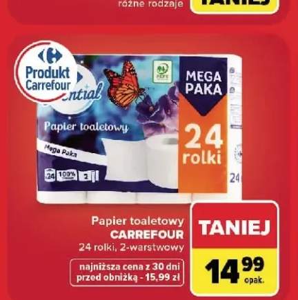 Papier toaletowy Carrefour 24-pak 2-warstwowy