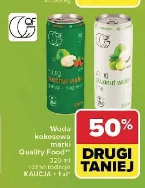 Woda kokosowa z guaraną i magnezem Quality Food +1 wariant