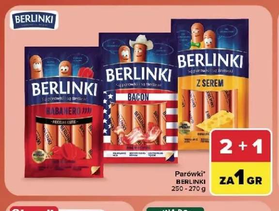 Parówki Berlinki Habanero +2 warianty