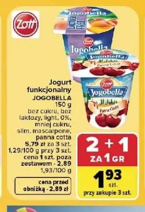 Jogurt funkcjonalny Jogobella bez cukru +7 wariantów