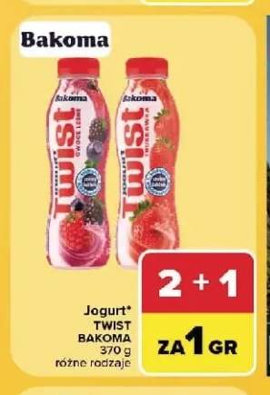 Jogurt Twist truskawka Bakoma +1 wariant