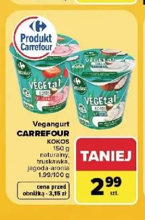 Vegangurt kokos naturalny Carrefour +2 warianty