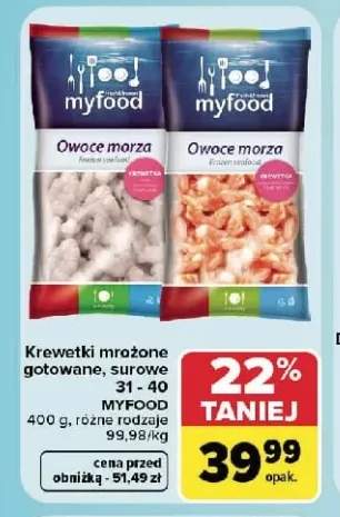 Krewetki mrożone gotowane 31-40 Myfood +1 wariant
