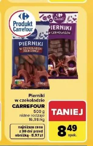 Pierniki w czekoladzie mlecznej Carrefour +1 wariant