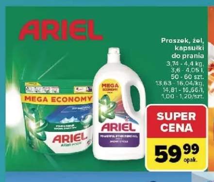 Proszek, żel, kapsułki do prania Ariel