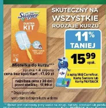 Miotełka do kurzu rączka + 4 zapasy Swiffer