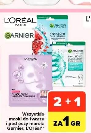 Maski do twarzy i pod oczy marek Garnier, L'Oréal +3 warianty