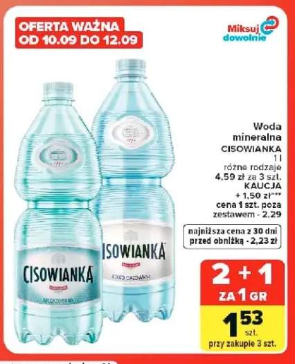 Woda mineralna niegazowana Cisowianka +1 wariant