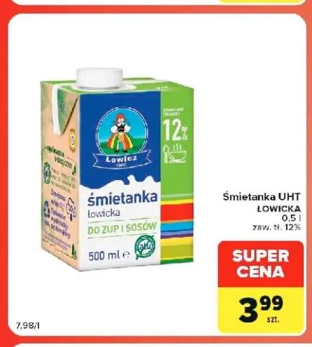 Śmietanka UHT Łowicka 12%