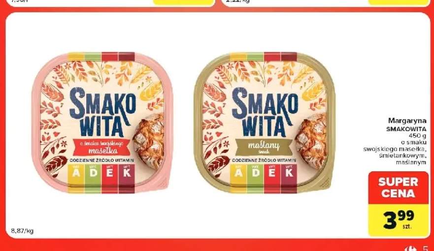 Margaryna Smakowita o smaku swojskiego masełka +2 warianty