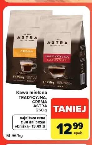 Kawa mielona tradycyjna Astra +1 wariant