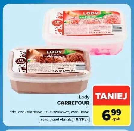 Lody Carrefour trio +3 warianty