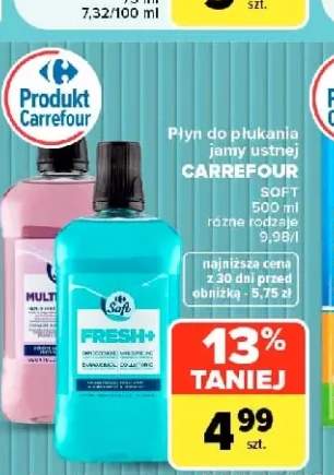 Płyn do płukania jamy ustnej Soft Fresh+ Carrefour +1 wariant