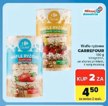 Wafle ryżowe z solą morską Carrefour +2 warianty