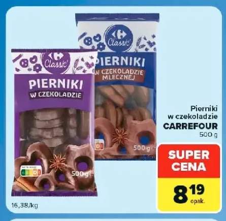 Pierniki w czekoladzie mlecznej Carrefour +1 wariant