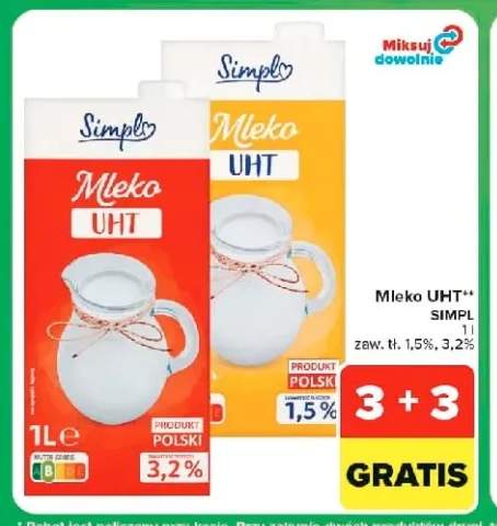 Mleko UHT Simpl 1,5% +1 wariant