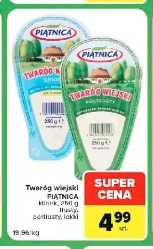 Twaróg wiejski Piątnica klinek lekki +2 warianty