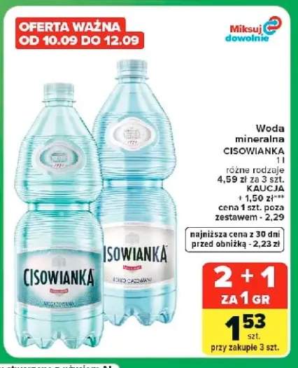 Woda mineralna gazowana Cisowianka lekko +1 wariant