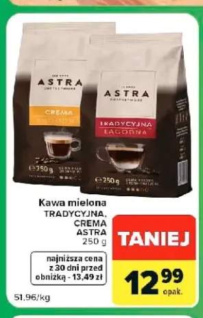 Kawa mielona crema Astra +1 wariant