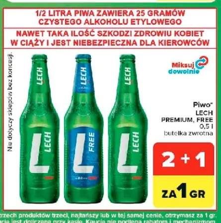 Piwo bezalkoholowe Lech +1 wariant