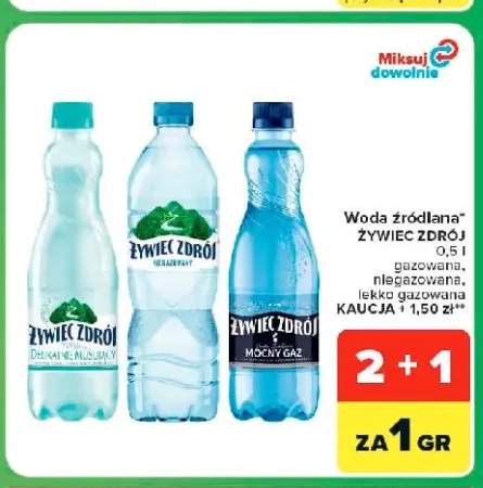 Woda źródlana gazowana Żywiec Zdrój lekko +2 warianty