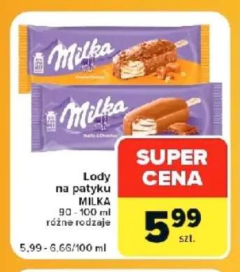 Lody na patyku Milka Vanilla & Chocolate +1 wariant