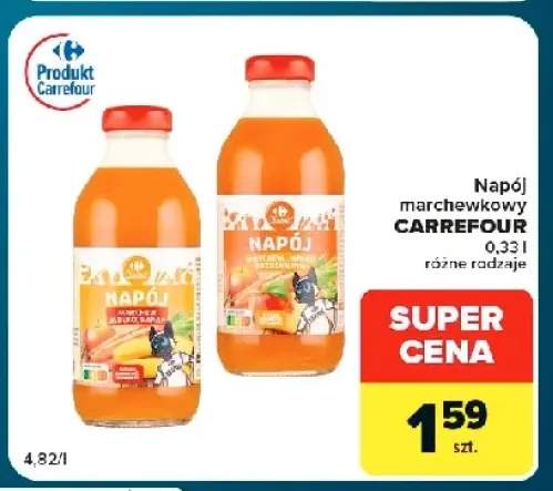 Napój marchewkowy Carrefour marchew jabłko brzoskwinia +1 wariant