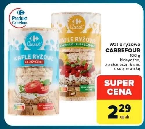 Wafle ryżowe Carrefour z solą morską +2 warianty