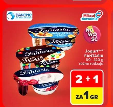 Jogurt Fantasia z truskawkami Danone +2 warianty