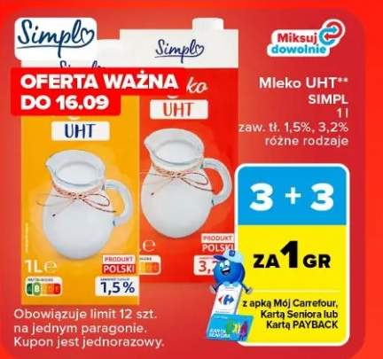 Mleko UHT Simpl 3,2% +1 wariant