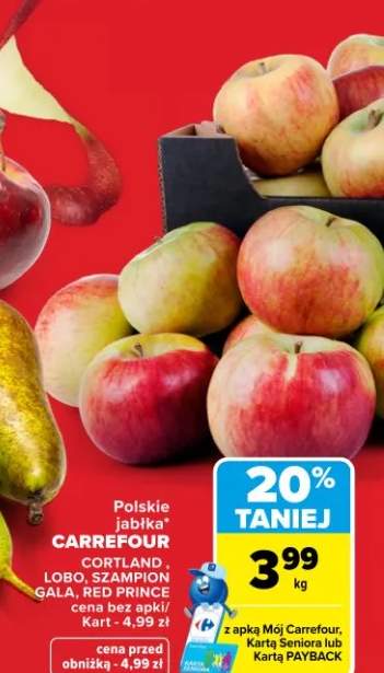 Jabłka polskie Lobo Carrefour +4 warianty