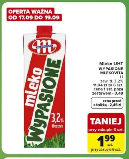 Mleko UHT Wypasione Mlekovita 3,2%