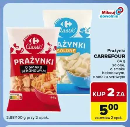 Prażynki o smaku bekonowym Carrefour +2 warianty