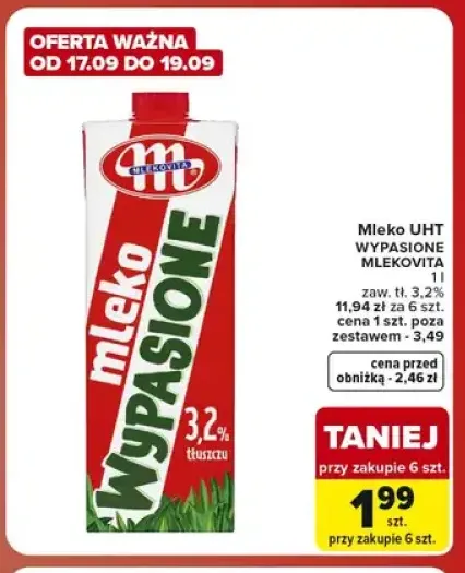 Mleko UHT Wypasione Mlekovita 3,2%